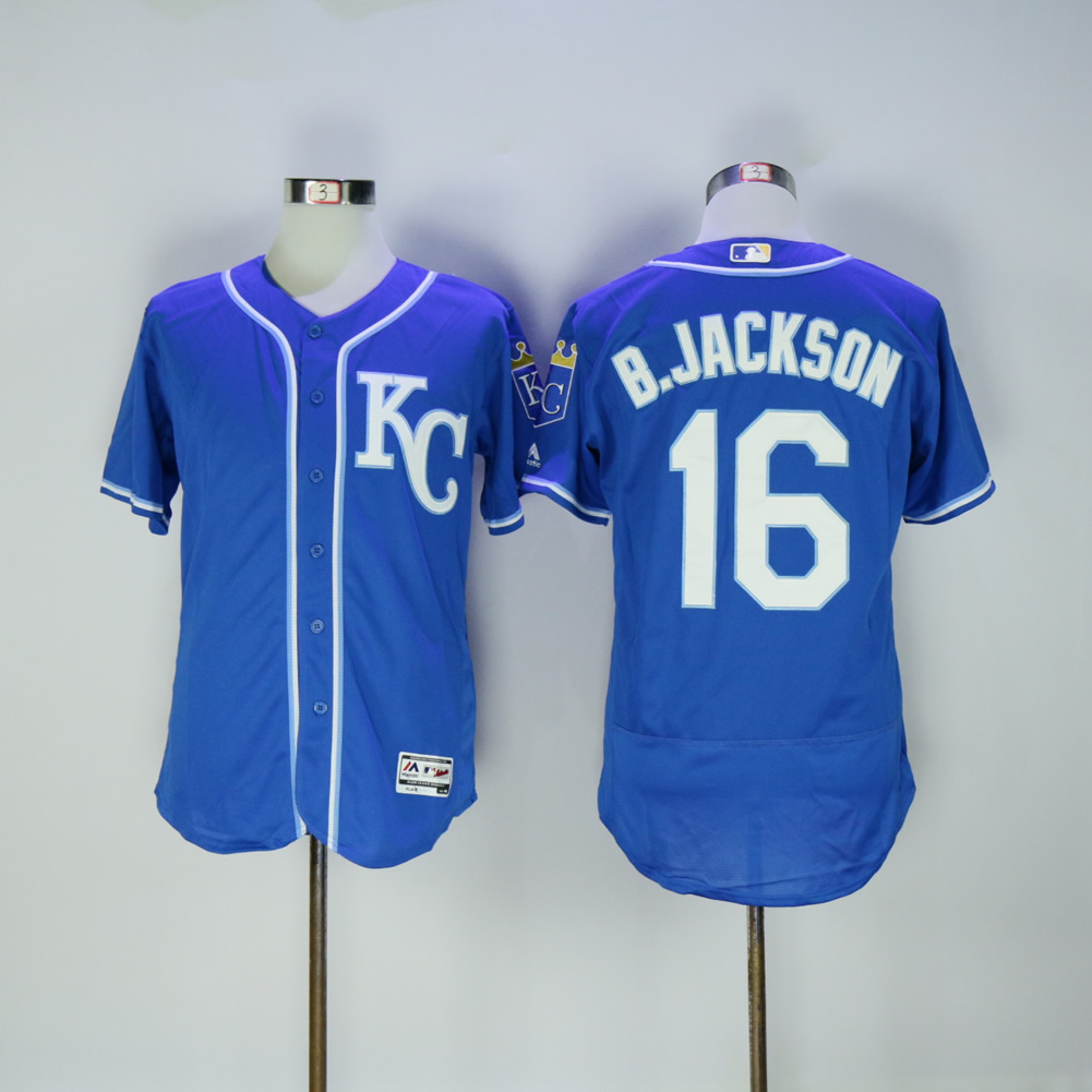 Men Kansas City Royals #16 B.Jackson Blue Elite MLB Jerseys